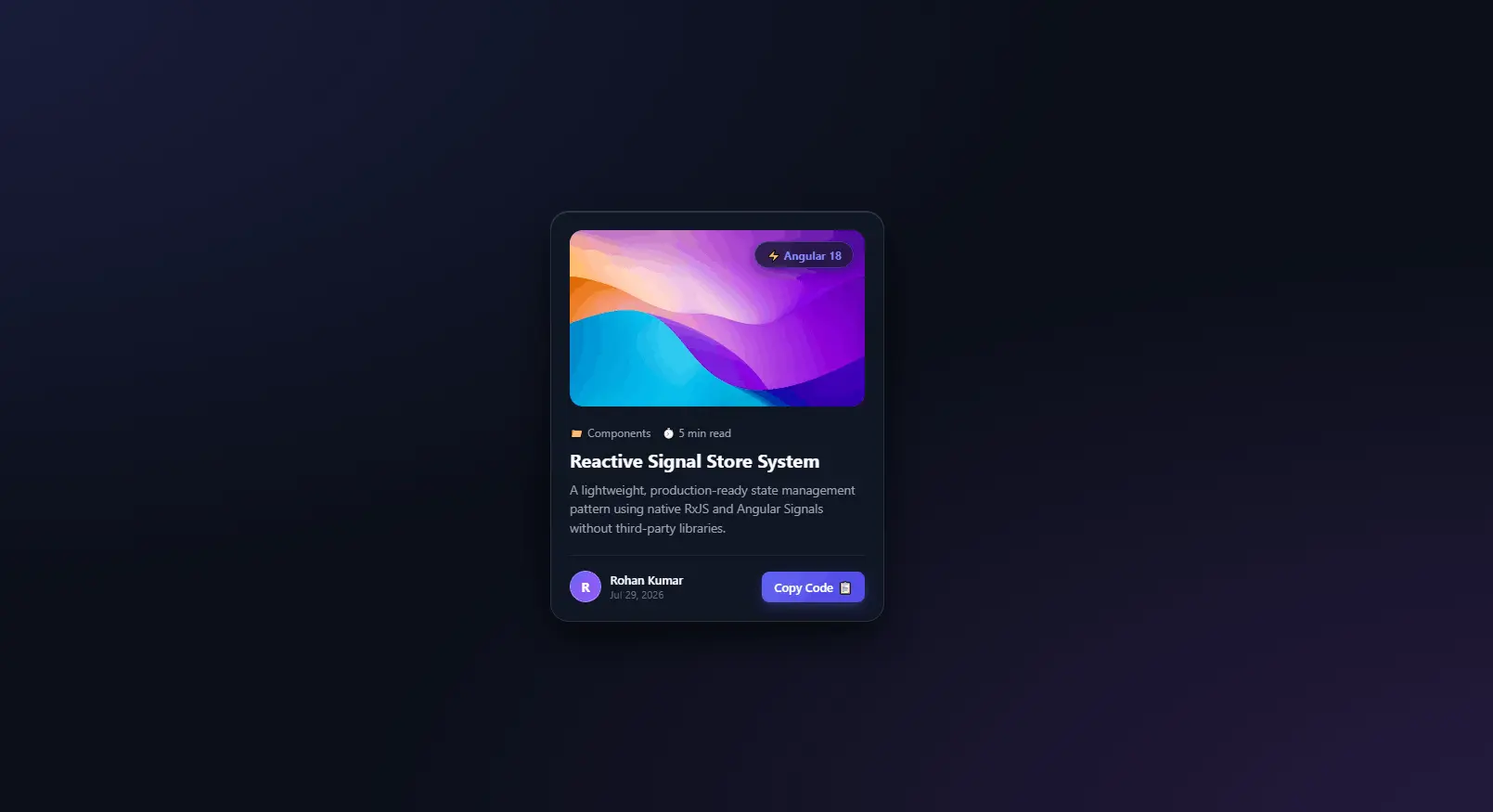 Interactive 3D Glassmorphism Card Component in React | Tilt Effect & Copy Button