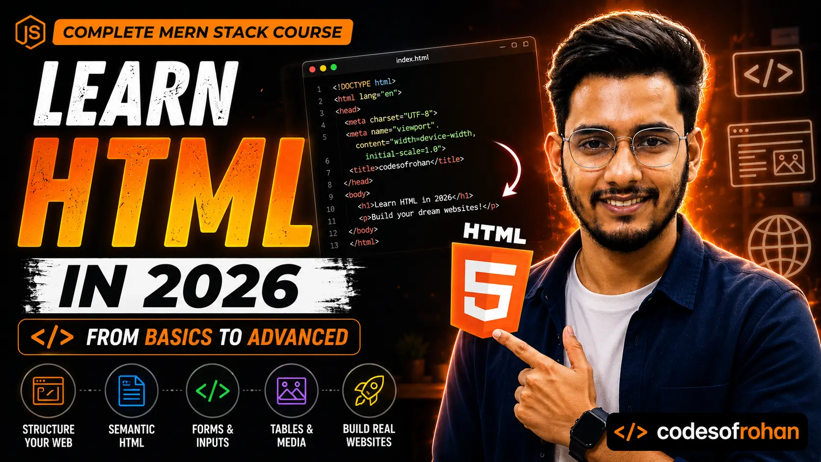 Complete HTML Course by codesofrohan